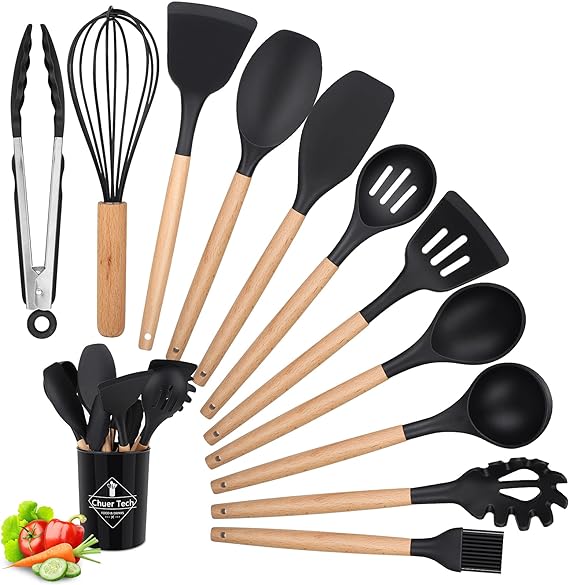 Kit de Utensilios de Cocina de Silicona Premium - Practicidad, Seguridad y Estilo en Cada Preparación